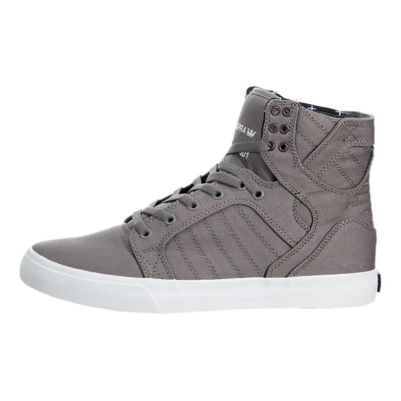 Buty Supra SKYTOP - Sneakersy Wysokie Damskie - Szare (WQJD-52608)